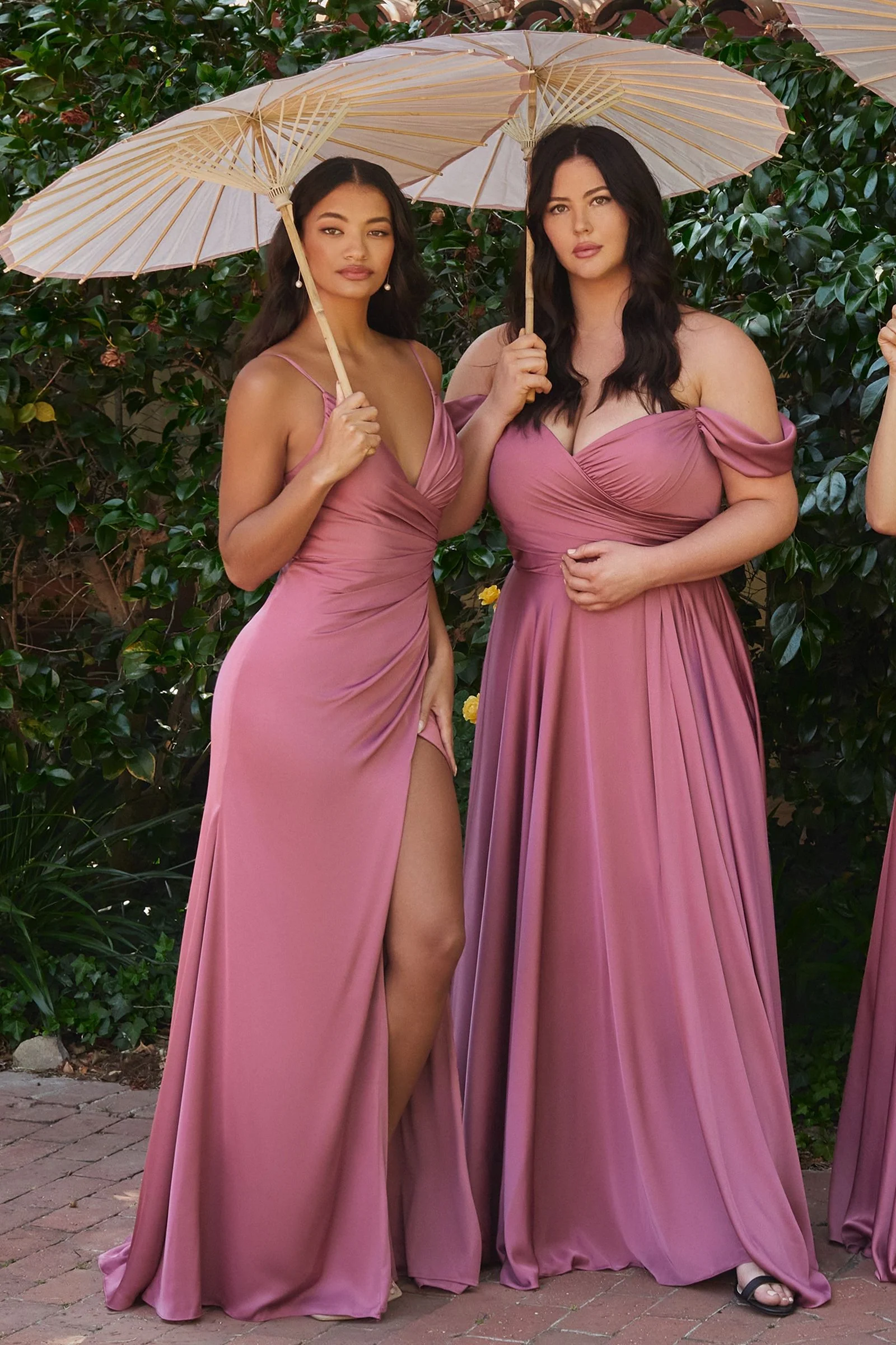 Ladivine 7493 Bridesmaids Dress A Line Soft Satin Maxi Slit Dress off the Shoulder Formal Bridesmaid - Image 3
