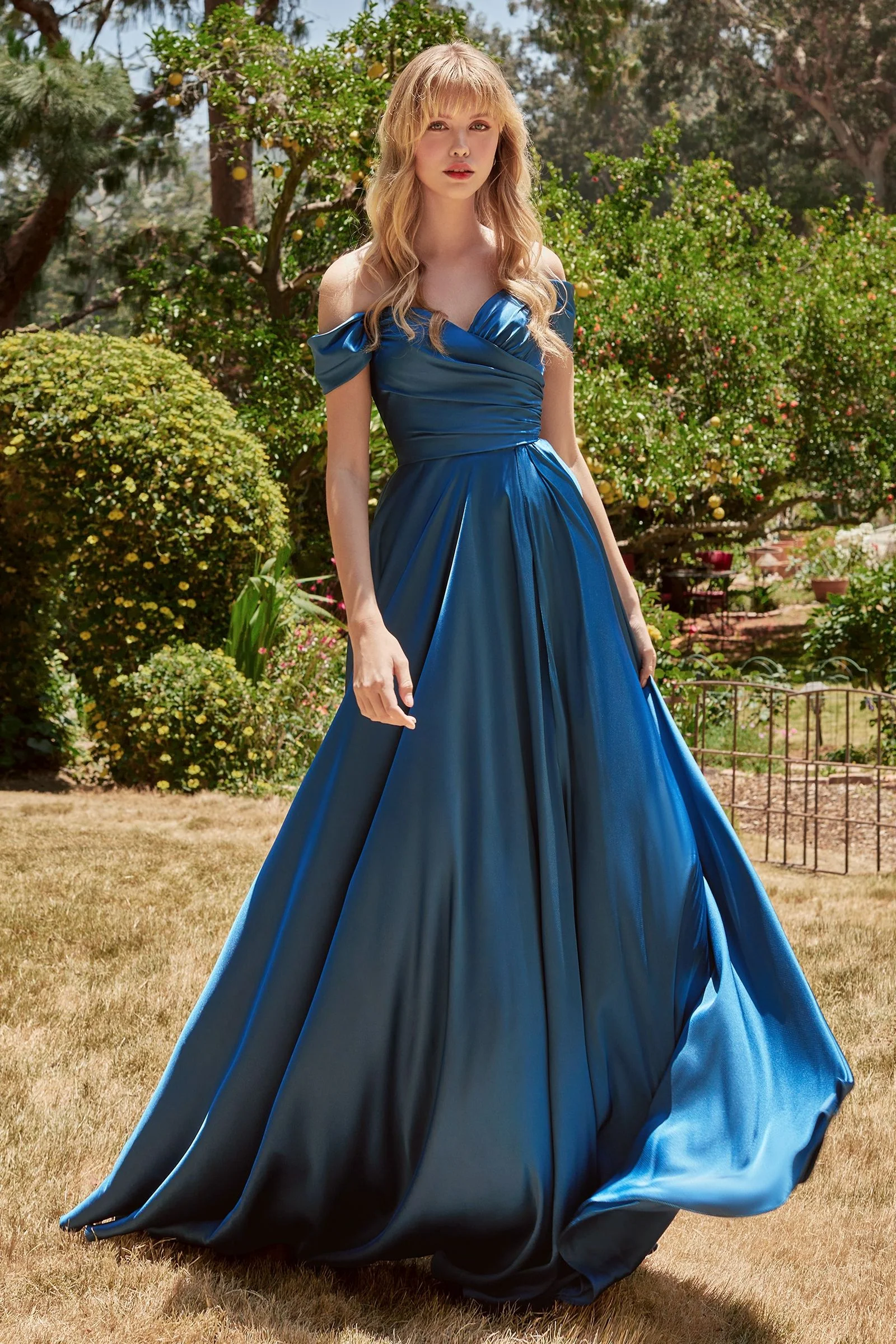 Ladivine 7493 Bridesmaids Dress A Line Soft Satin Maxi Slit Dress off the Shoulder Formal Bridesmaid - Image 5