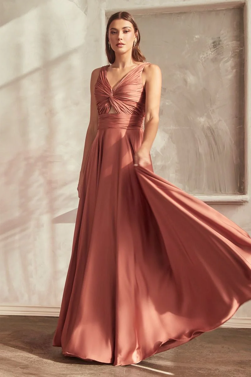 Ladivine 7497 Bridesmaids Dress A line Soft Satin - Image 2