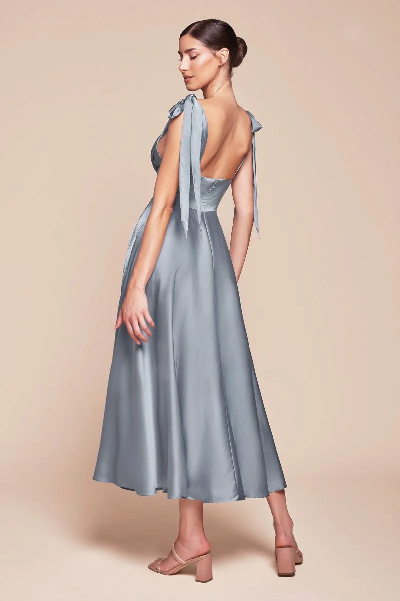 Ladivine 7499 Bridesmaids Dress Tea Length Mother of Wedding Guest Formal Gown - Image 3