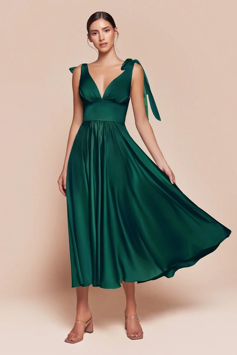 Ladivine 7499 Bridesmaids Dress Tea Length Mother of Wedding Guest Formal Gown - Image 6