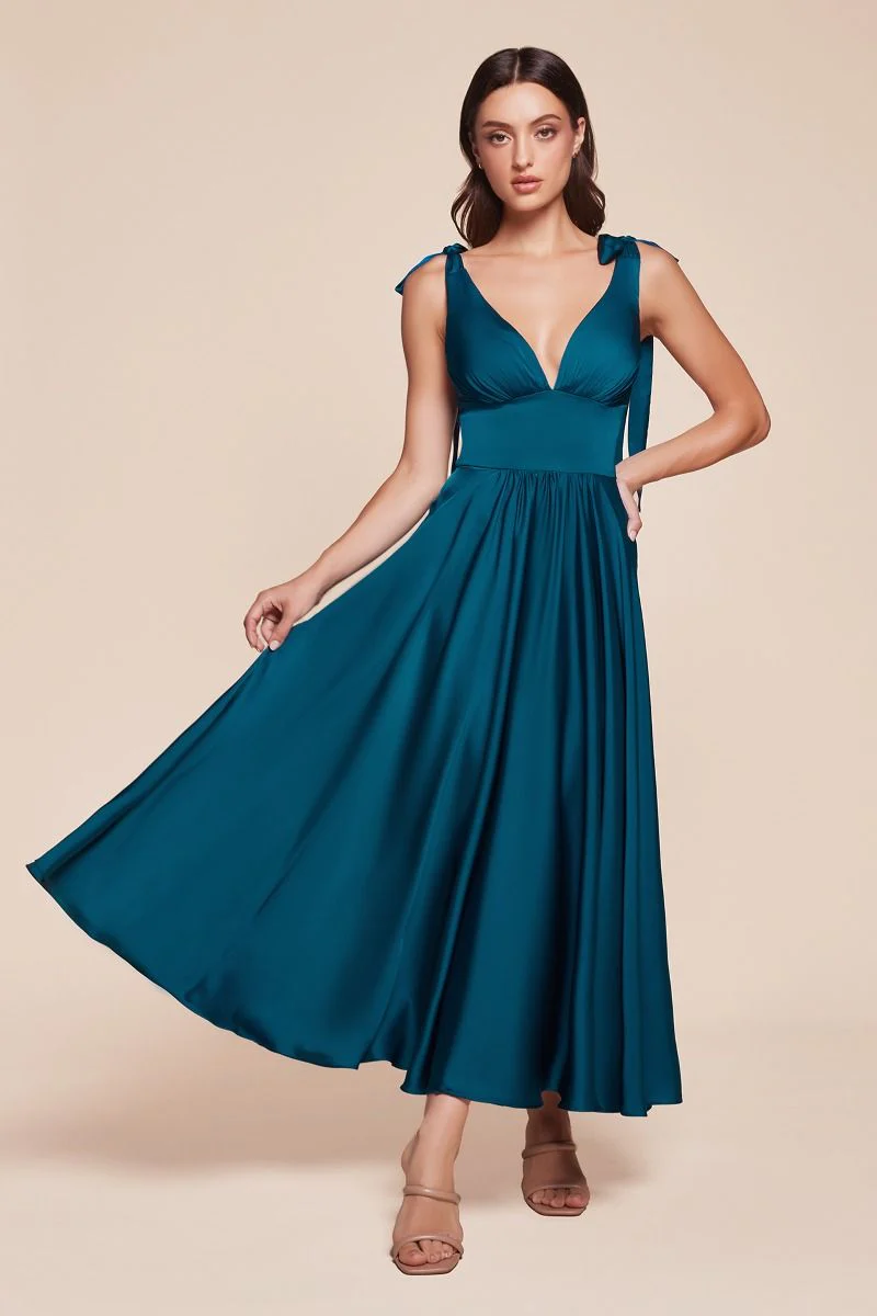 Ladivine 7499 Bridesmaids Dress Tea Length Mother of Wedding Guest Formal Gown - Image 7