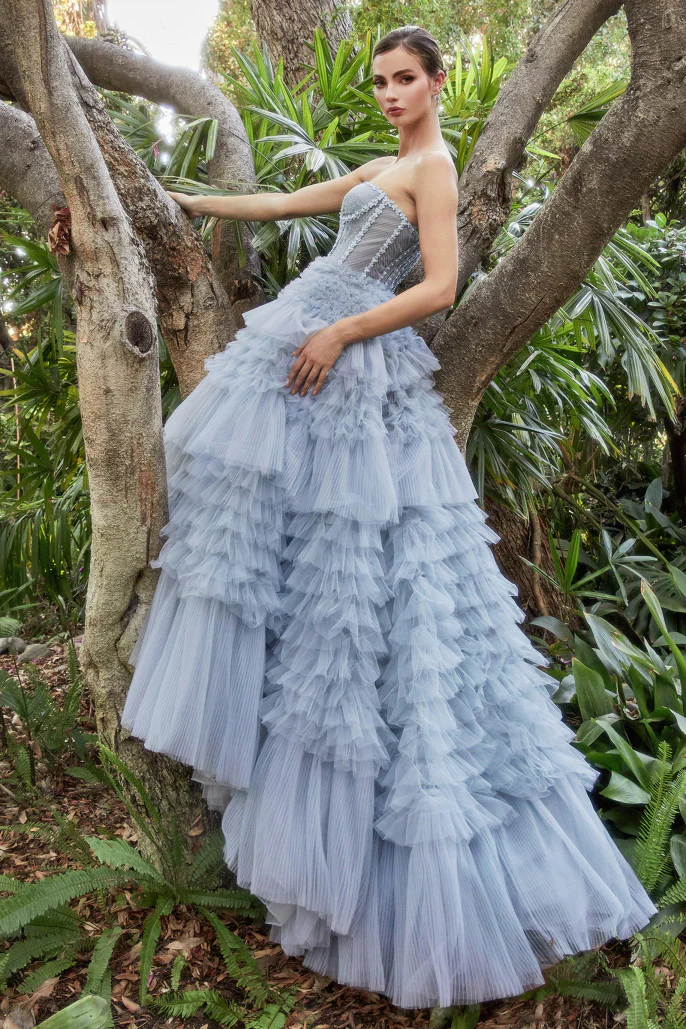 Andrea & Leo Couture A1017 Prom Dress Ruffle Ballgown Lace Corset - Image 10