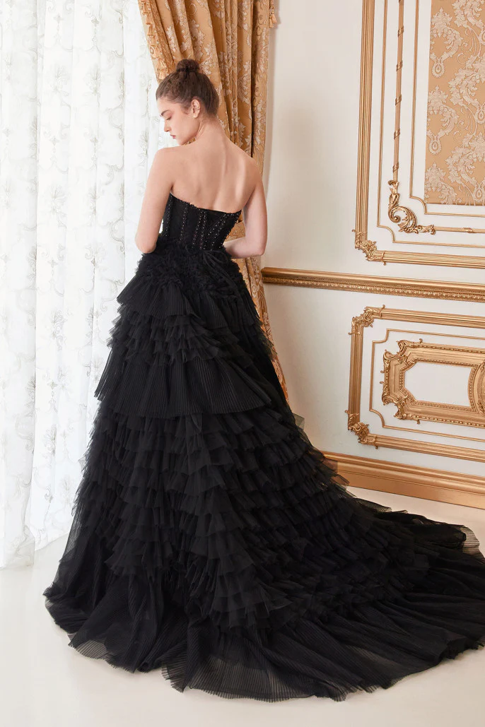 Andrea & Leo Couture A1017 Prom Dress Ruffle Ballgown Lace Corset - Image 7