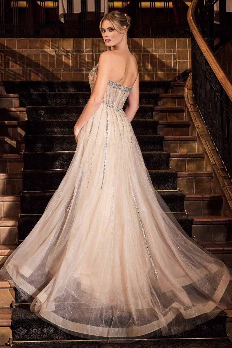 Ladivine CB158 Crystal Corset Prom Dress Overskirt Pageant - Image 2