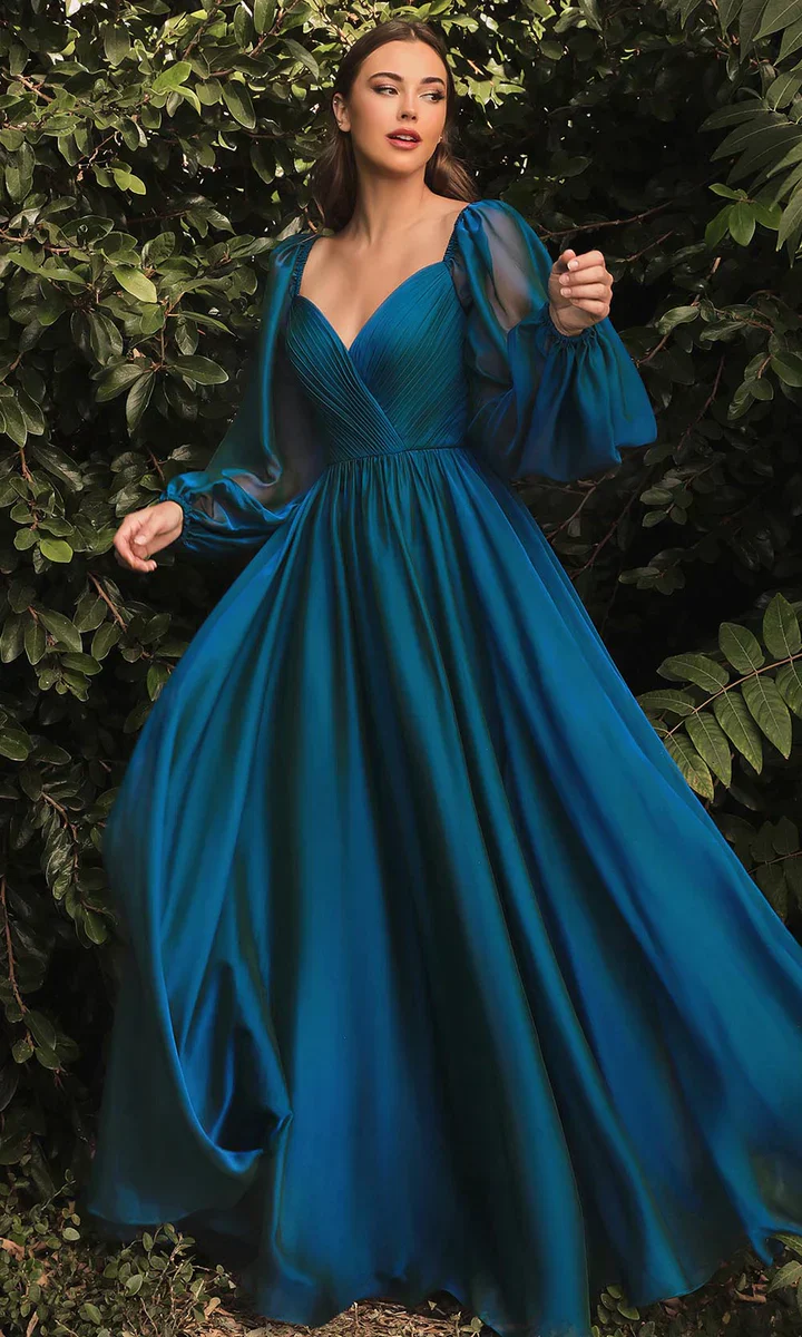 Ladivine CD243 Size 16, 24 Burgundy Long Sleeve Chiffon A Line Formal Dress V Neck Bridesmaid Dress Bridesmaid - Image 24