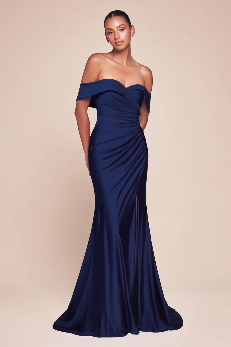 Ladivine CD790 Bridesmaids Dress Off the Shoulder Stretch Spandex Evening Gown - Image 10
