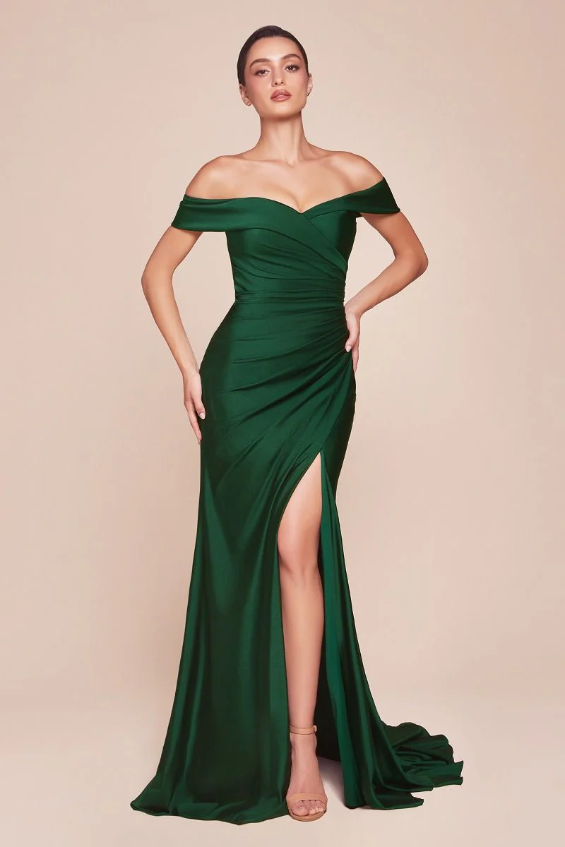 Ladivine CD790 Bridesmaids Dress Off the Shoulder Stretch Spandex Evening Gown - Image 5