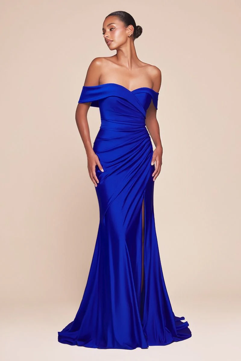Ladivine CD790 Bridesmaids Dress Off the Shoulder Stretch Spandex Evening Gown - Image 8