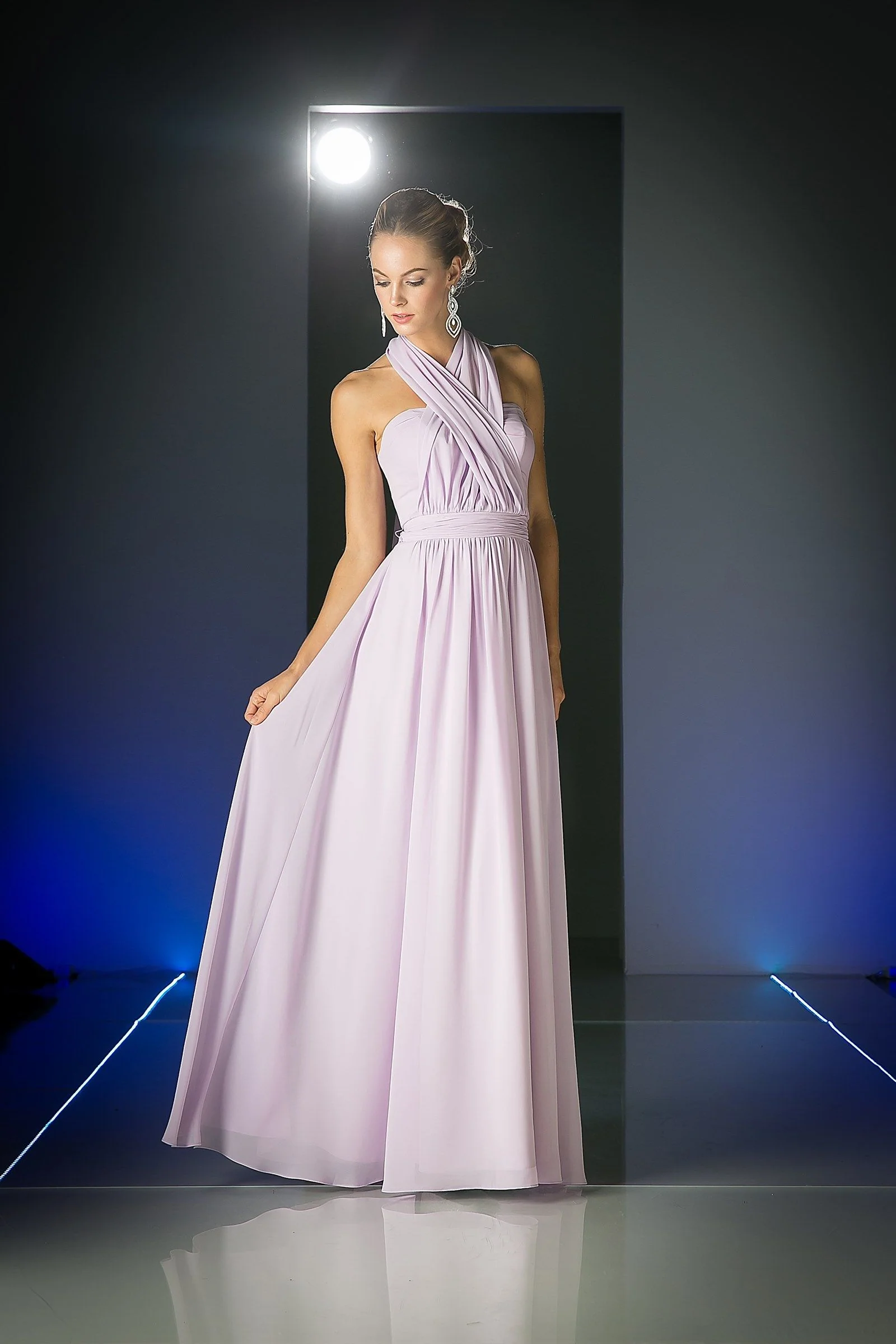 Ladivine CF055 Size 4 Burgundy Convertible Dress Bridesmaid Bridal Party Gown Chiffon - Image 4