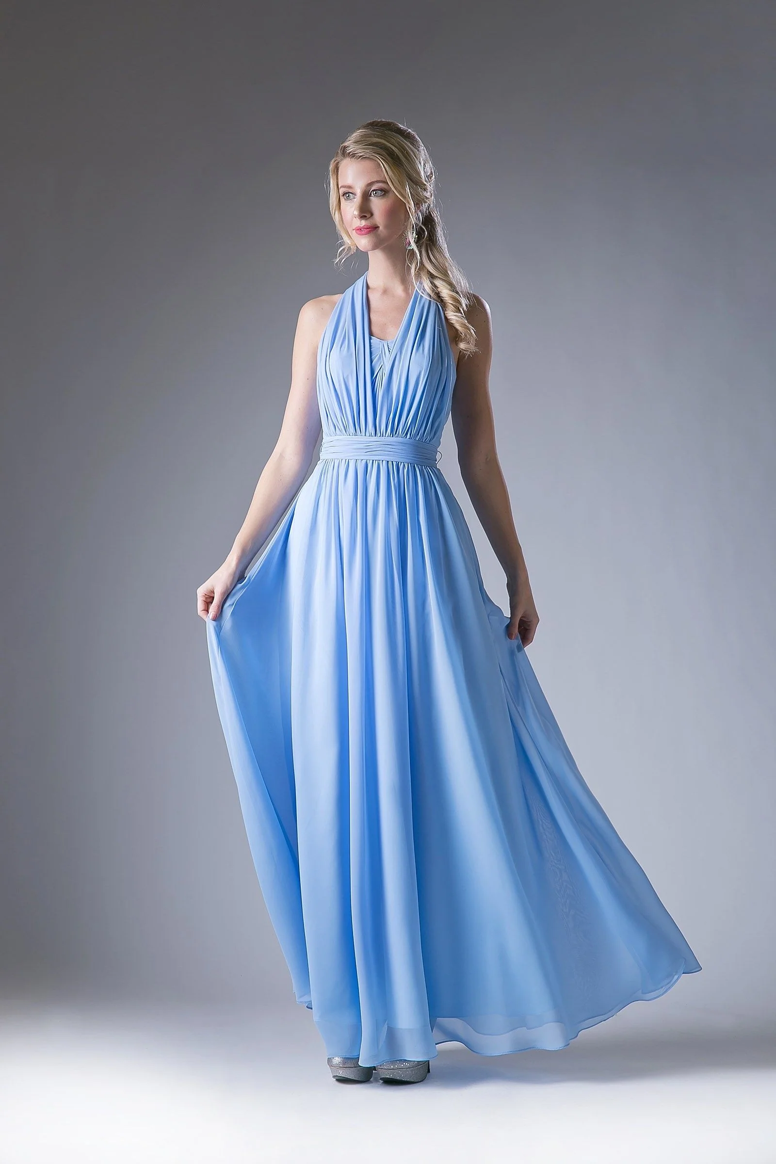 Ladivine CF055 Size 4 Burgundy Convertible Dress Bridesmaid Bridal Party Gown Chiffon - Image 5