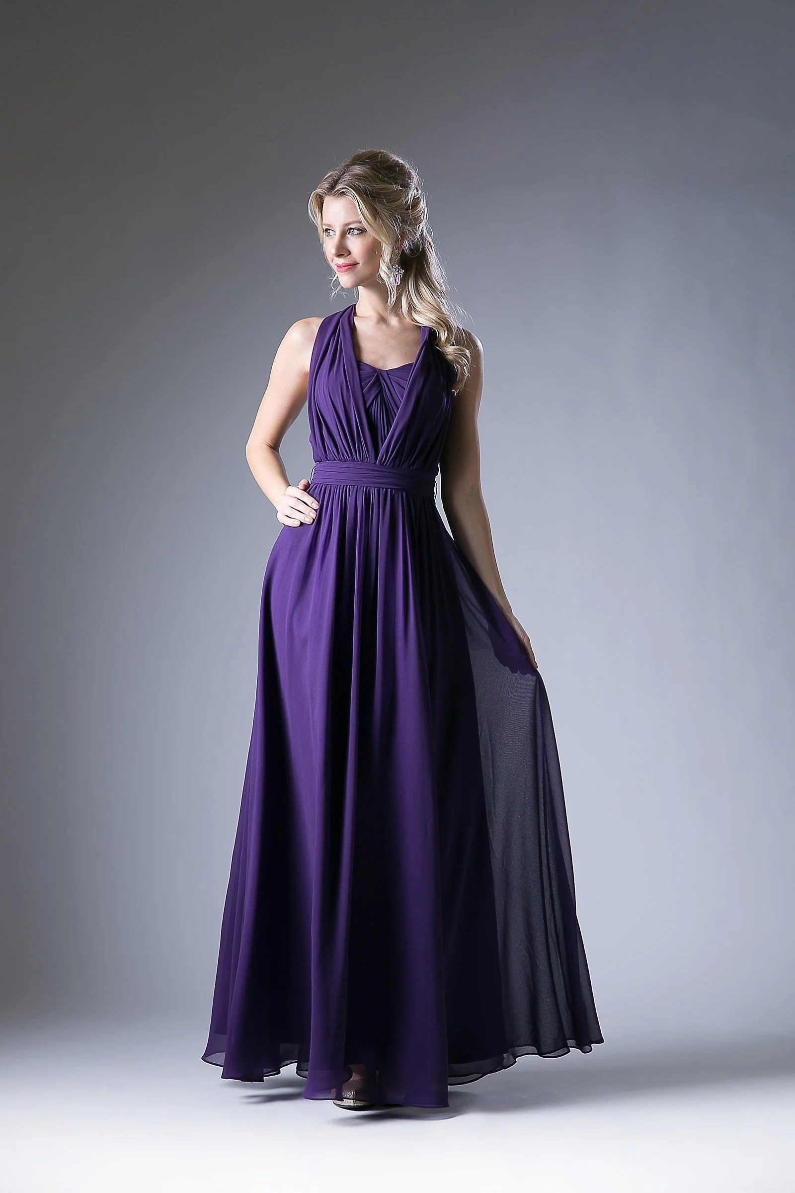 Ladivine CF055 Size 4 Burgundy Convertible Dress Bridesmaid Bridal Party Gown Chiffon - Image 6