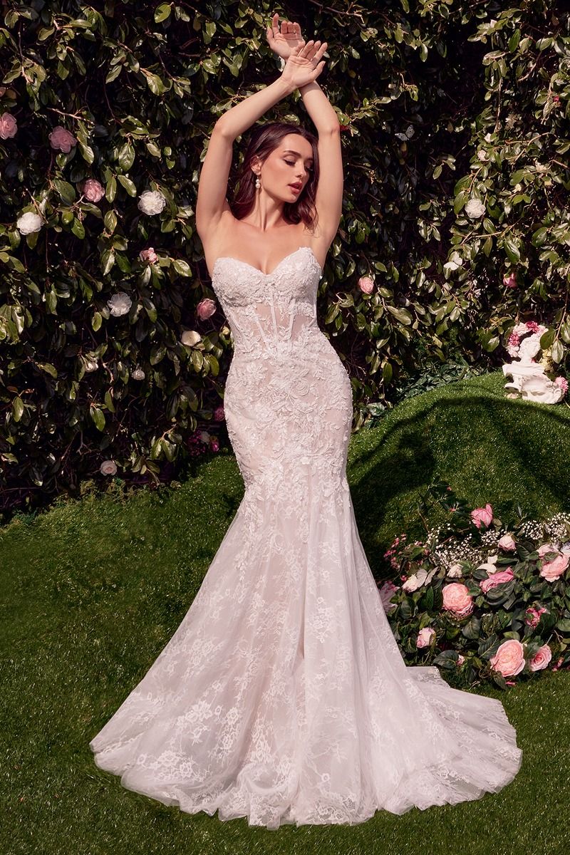 Ladivine WL031 Lace Corset Mermaid Wedding Dress off the Shoulder Bridal Gown Choker - Image 2