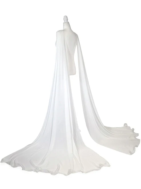 Marc Defang 2013 Long Adult Chiffon Fly Away Cape Panels Pageant Formal Accessory - Image 8