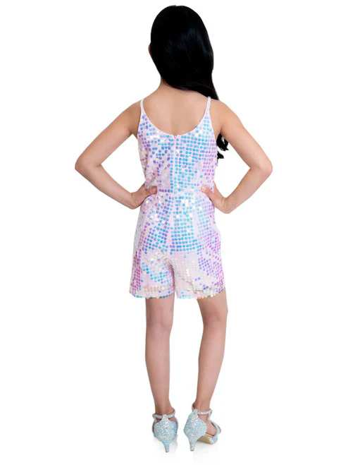 Marc Defang 5002 Pink High Low Sequin Girls Pageant Romper Layered Detachable Overskirt - Image 13