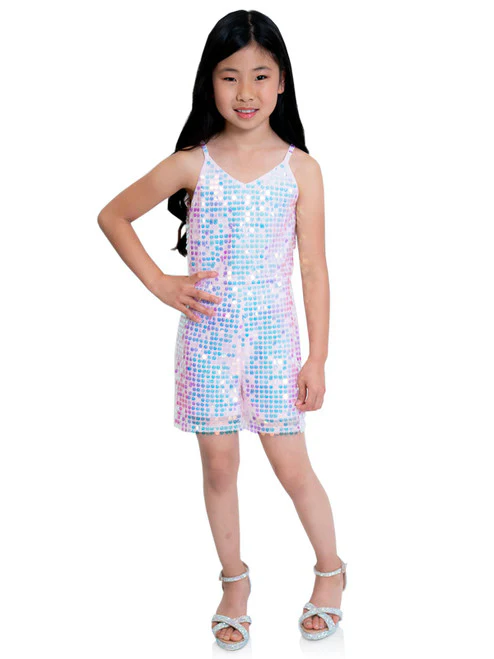 Marc Defang 5002 Pink High Low Sequin Girls Pageant Romper Layered Detachable Overskirt - Image 14