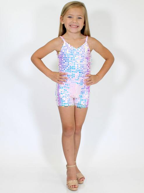 Marc Defang 5002 Pink High Low Sequin Girls Pageant Romper Layered Detachable Overskirt - Image 2