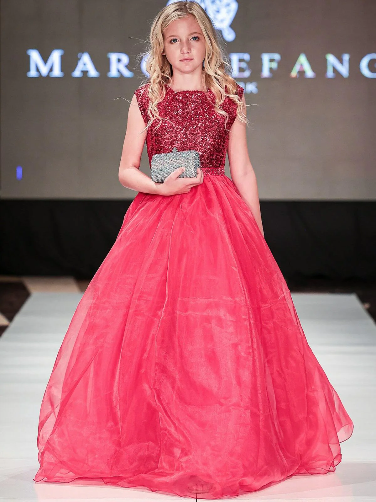 Marc Defang 5009 Long A Line Sequin Girls Ball Gown Pageant Dress Chiffon Kids - Image 5