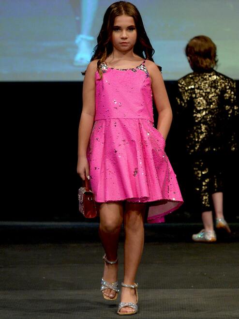 Marc Defang 5013 Size 8 Silver Short Sequin Fun Fashion Girls Pageant Dress Interview - Image 9