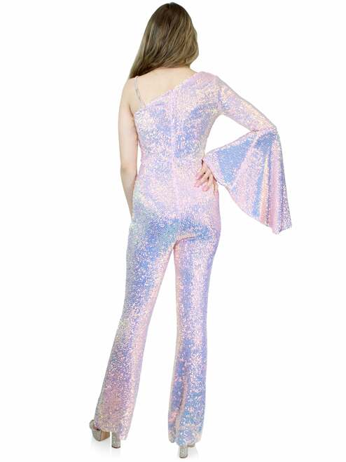 Marc Defang 8004 Sequin Bell Sleeve Pageant Jumpsuit Overskirt Fun Fashion - Image 7