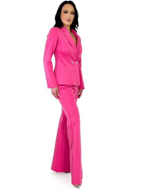 Marc Defang 8124 Scuba Pageant Jumpsuit Formal Interview Pant Suit Blazer Button - Image 5