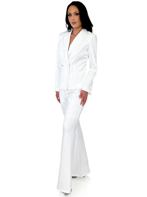 Marc Defang 8124 Scuba Pageant Jumpsuit Formal Interview Pant Suit Blazer Button - Image 6
