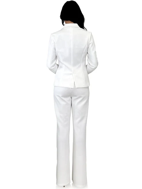 Marc Defang 8124 Scuba Pageant Jumpsuit Formal Interview Pant Suit Blazer Button - Image 8