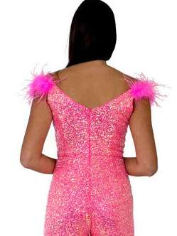 Marc Defang 8252 Size 8 PINK Sequin Pageant Romper Fun Fashion - Image 3