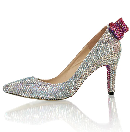 Marc Defang ERICA AB Crystal Pointed Pageant Heels Prom Shoes Bow - Image 6