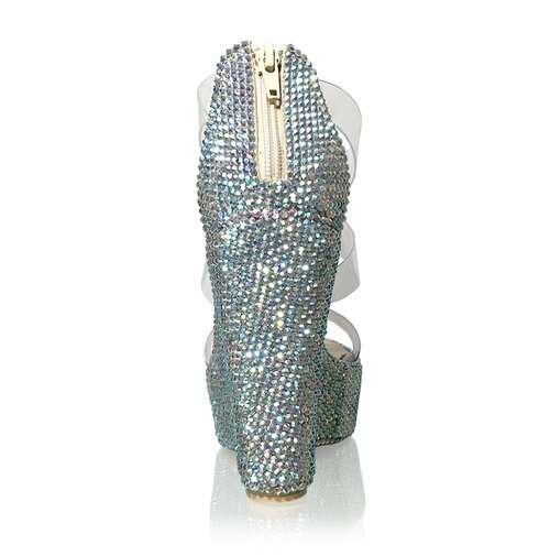 Marc Defang ANGELINA AB CRYSTAL Pageant Platform wedge heel prom shoe - Image 6