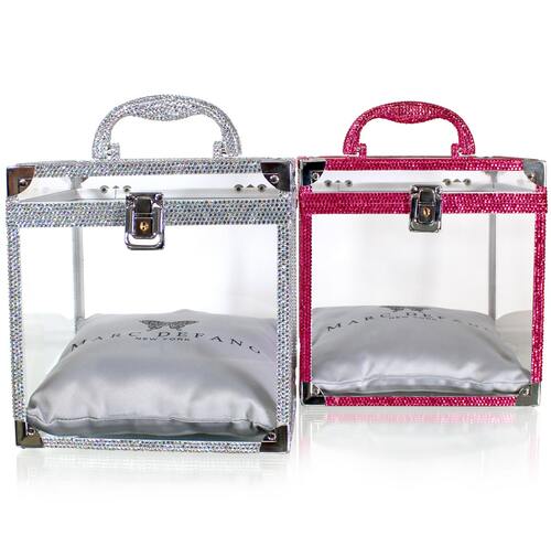 Marc Defang Crystal Crown Sash Storage Box Pageant Rhinestone Accented Pillow - Image 2