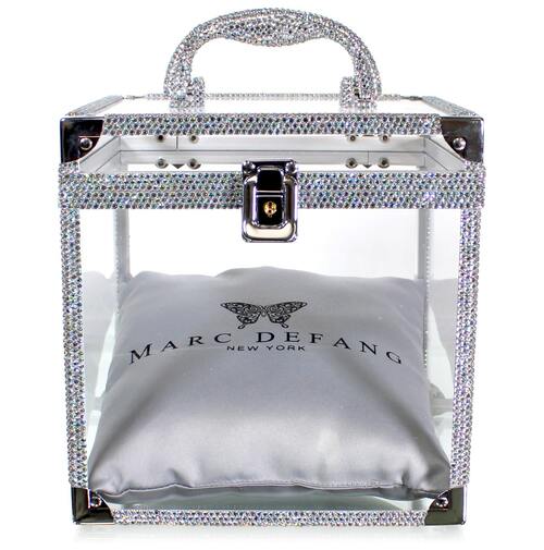 Marc Defang Crystal Crown Sash Storage Box Pageant Rhinestone Accented Pillow - Image 3