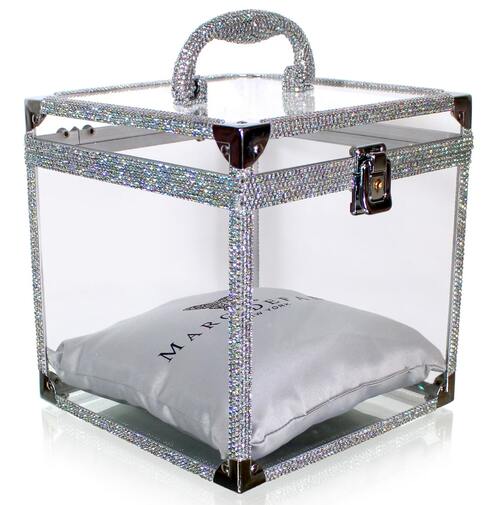 Marc Defang Crystal Crown Sash Storage Box Pageant Rhinestone Accented Pillow - Image 6