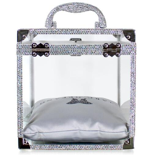 Marc Defang Crystal Crown Sash Storage Box Pageant Rhinestone Accented Pillow - Image 7