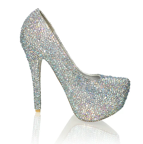 Marc Defang GÉRALDINE 6 Inch High Pageant Heel Prom Shoes AB CRYSTAL - Image 3