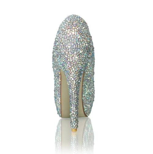 Marc Defang GÉRALDINE 6 Inch High Pageant Heel Prom Shoes AB CRYSTAL - Image 4