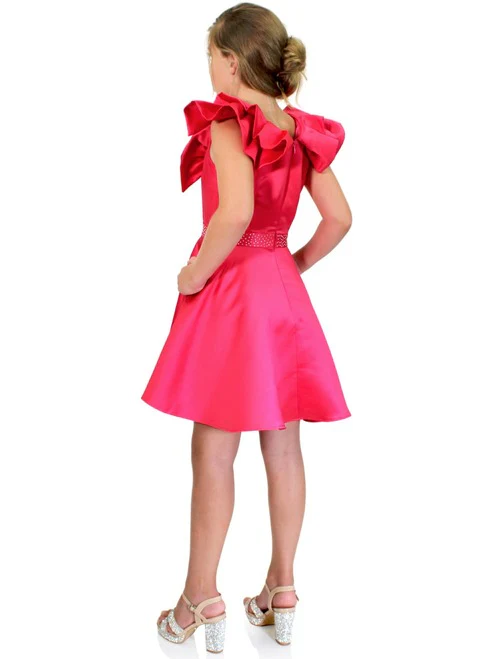 Marc Defang K6013 Short A Line Girls Pageant Cocktail Dress Interview Bow Pockets Formal - Image 16