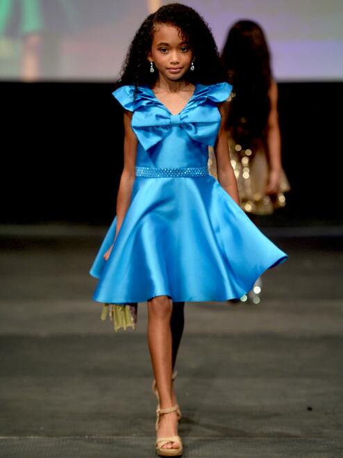 Marc Defang K6013 Short A Line Girls Pageant Cocktail Dress Interview Bow Pockets Formal - Image 19