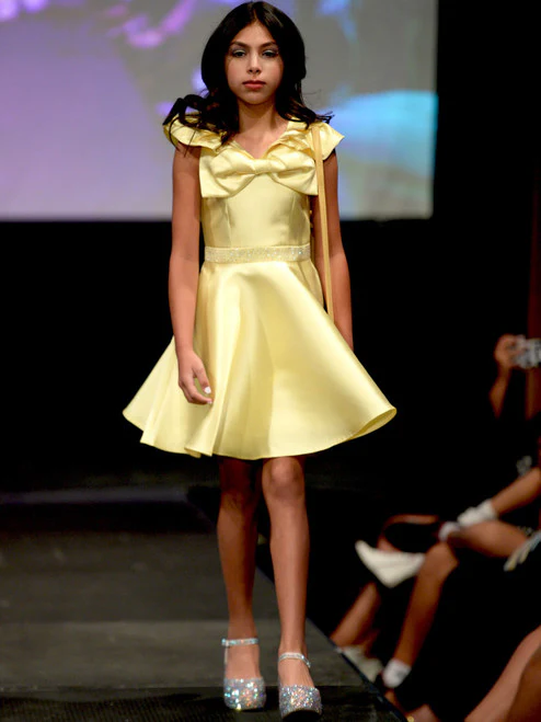 Marc Defang K6013 Short A Line Girls Pageant Cocktail Dress Interview Bow Pockets Formal - Image 22