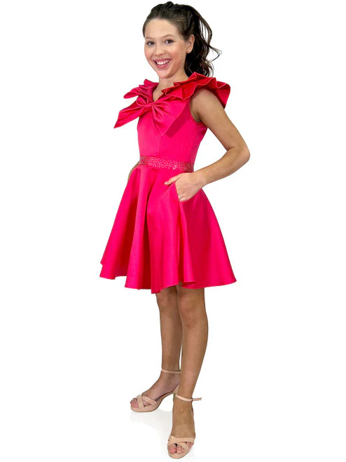 Marc Defang K6013 Short A Line Girls Pageant Cocktail Dress Interview Bow Pockets Formal - Image 29