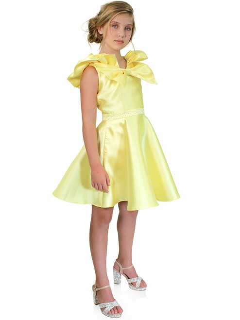 Marc Defang K6013 Short A Line Girls Pageant Cocktail Dress Interview Bow Pockets Formal - Image 8