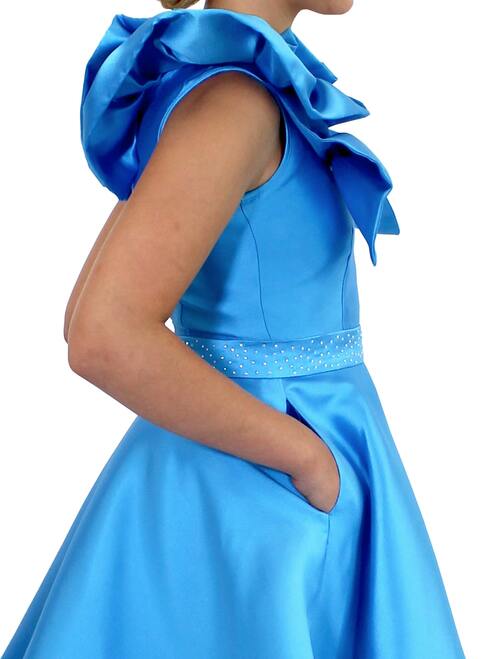 Marc Defang K6013 Short A Line Girls Pageant Cocktail Dress Interview Bow Pockets Formal - Image 9