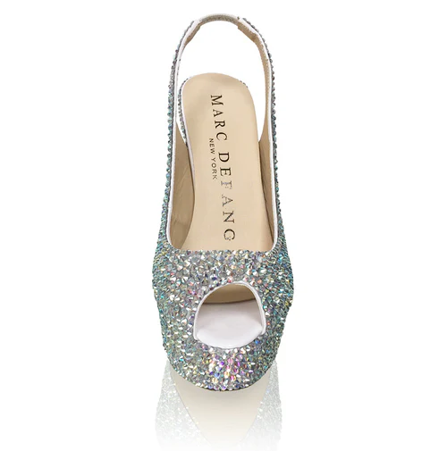Marc Defang RACHEL AB CRYSTAL Pageant platform heel sling back prom Shoes - Image 3