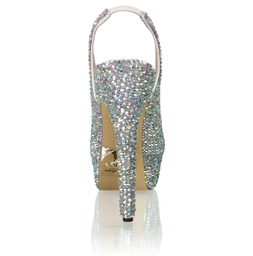 Marc Defang RACHEL AB CRYSTAL Pageant platform heel sling back prom Shoes - Image 5