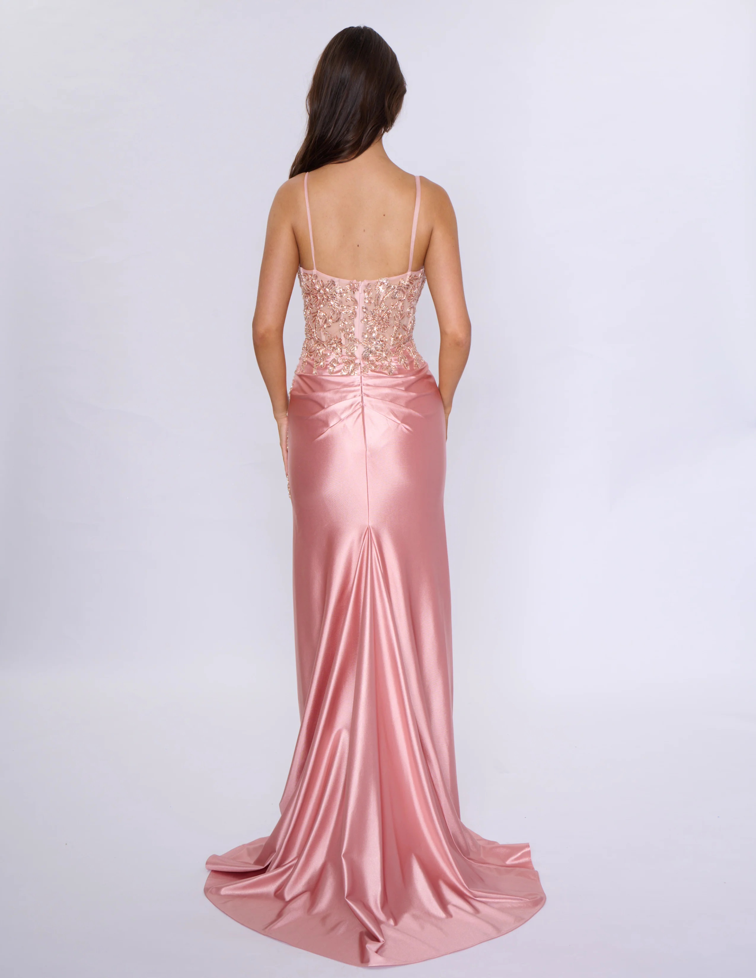 Nina Canacci 1585 Size 6 Emerald Fitted Sequin Long Prom Dress Formal evening Gown Slit Ruched V neck - Image 5