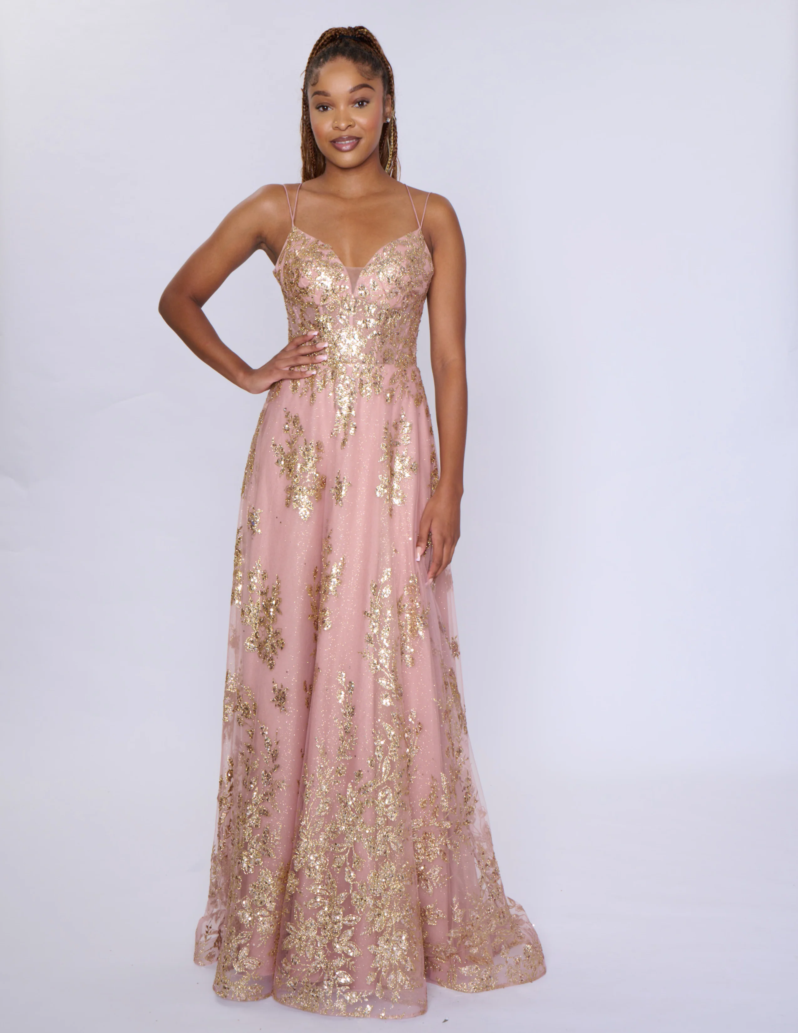 Nina Canacci 1589 Size 4 Mulberry Sheer Sequin A Line Prom Dress Corset Formal Evening Gown V Neck Gown - Image 5