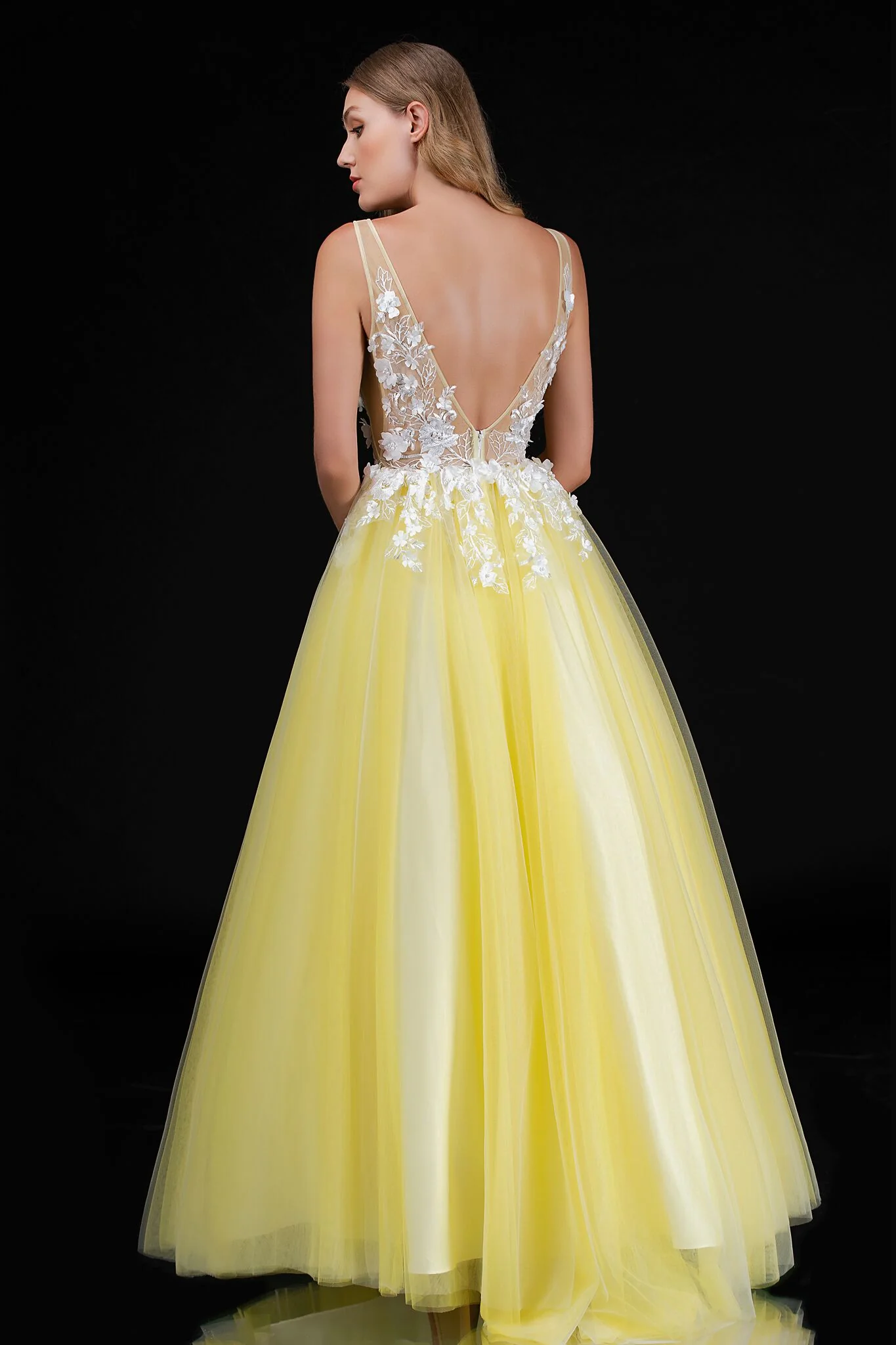 Nina Canacci 2256 Size 4 Pink Sheer Floral Prom Dress Applique Tulle Ballgown V Neck - Image 10