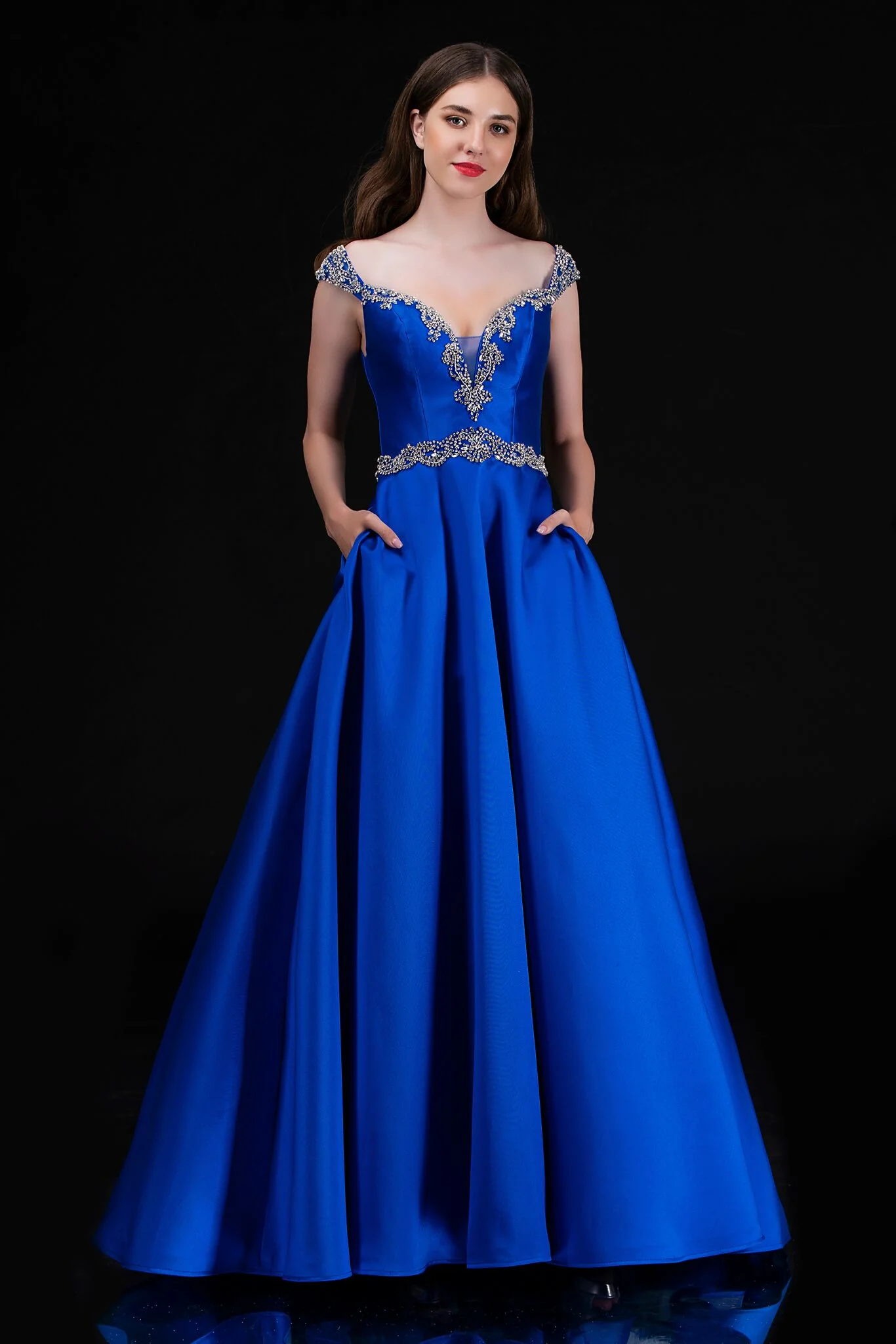 Nina Canacci 2265 Size 4 Fuchsia Crystal Off the Shoulder Prom Dress V Neck Ball Gown - Image 14