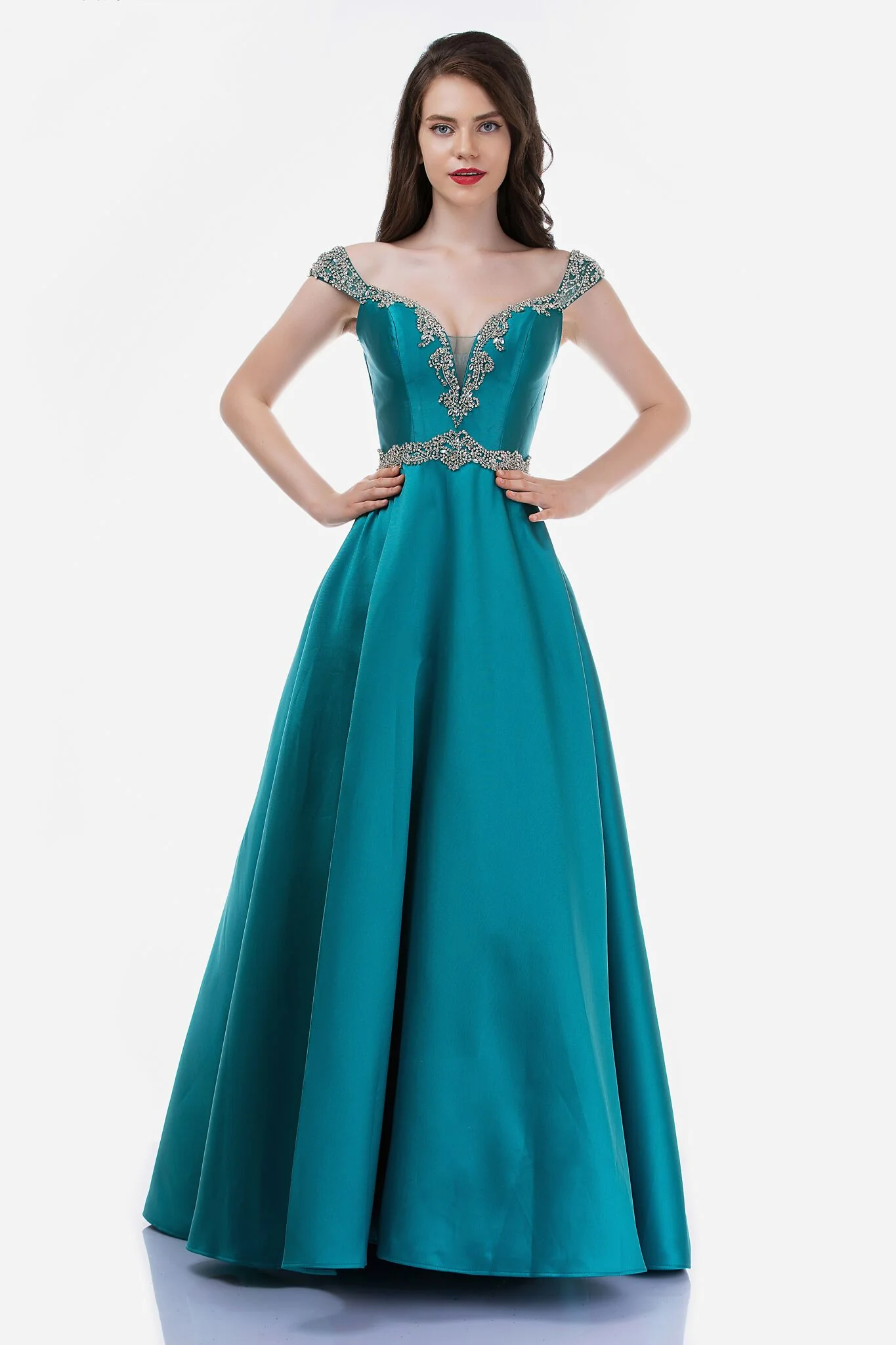 Nina Canacci 2265 Size 4 Fuchsia Crystal Off the Shoulder Prom Dress V Neck Ball Gown - Image 5