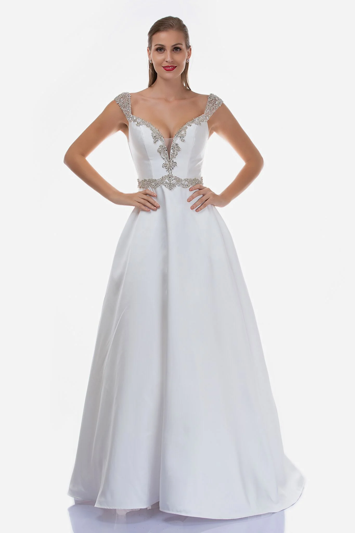 Nina Canacci 2265 Size 4 Fuchsia Crystal Off the Shoulder Prom Dress V Neck Ball Gown - Image 9